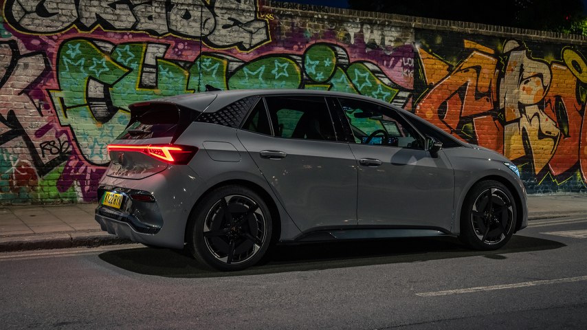 Side view of a CUPRA Born in the street